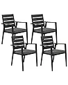 Set mit 4 Stühlen und Sitzkissen TAVIANO Metall Schwarz
