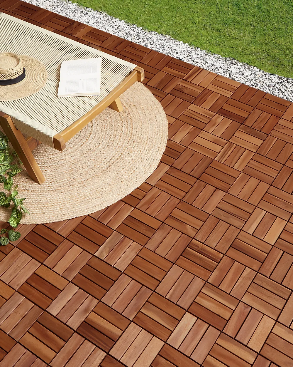 Terrassenfliesen ACERENZA zertifiziertes Akazienholz Braun