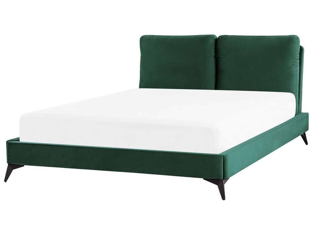 Bett mit Lattenrost Samtstoff MELLE 140 x 200 cm Smaragdgrün