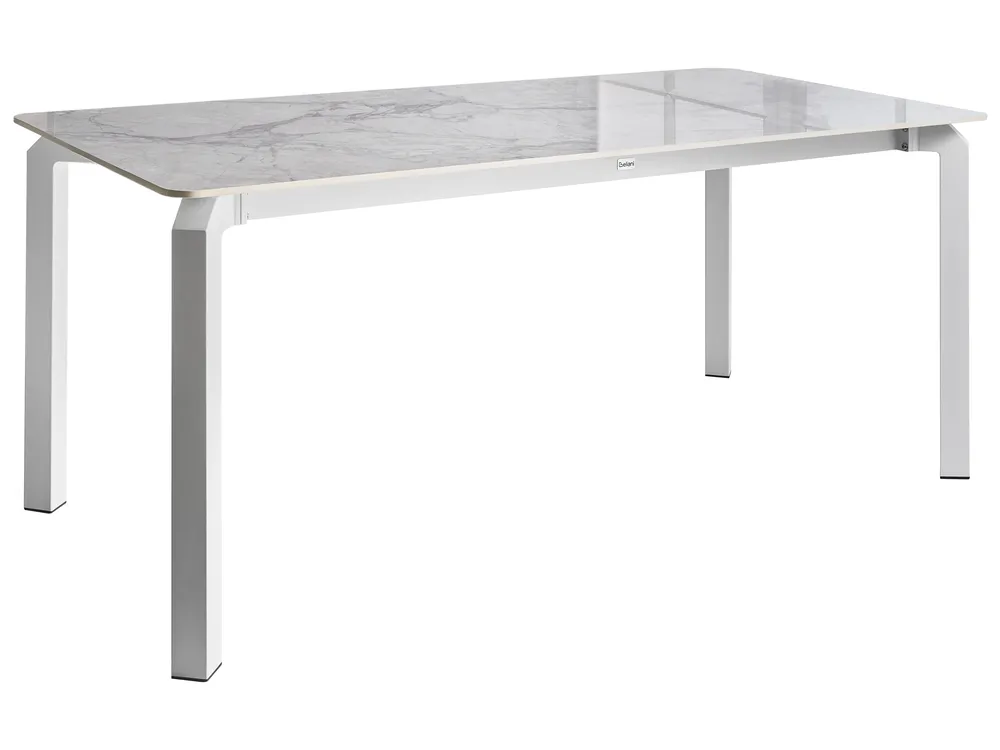 Gartentisch FELETTO 180 cm 90 cm Stein Weißer Marmor