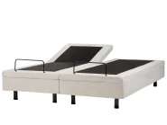 Adjustable Bed without Headboard Fabric DUKE II 160 x 200 cm (EU King Size) Light Beige_952206