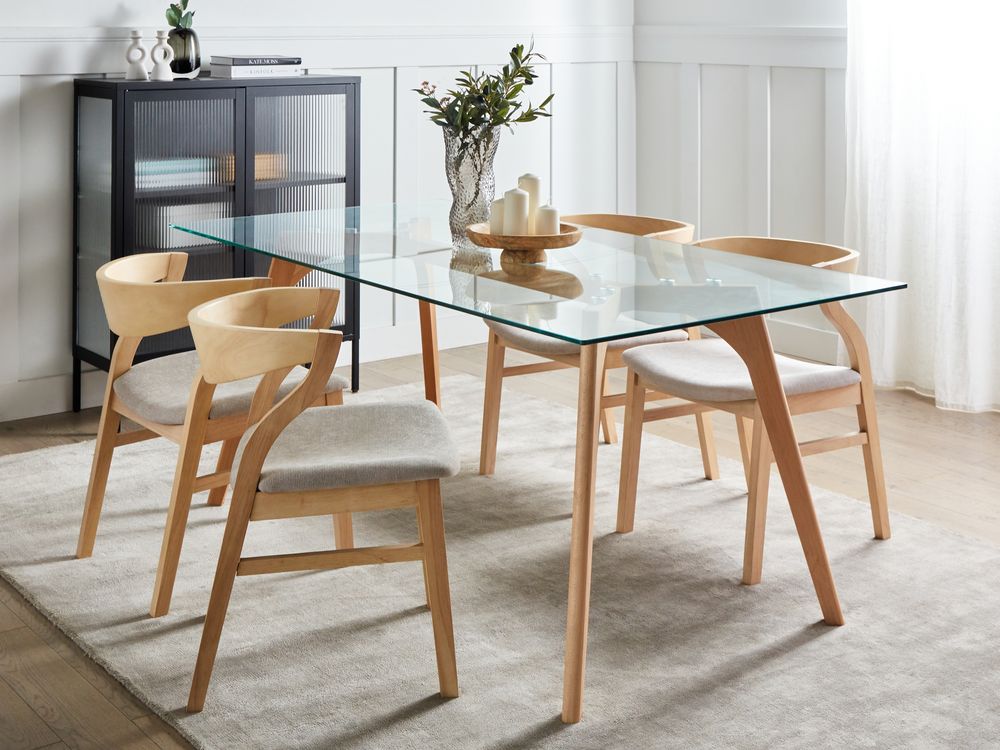 Dining Table HUDSON Transparent 180 cm 90 cm Tempered Glass