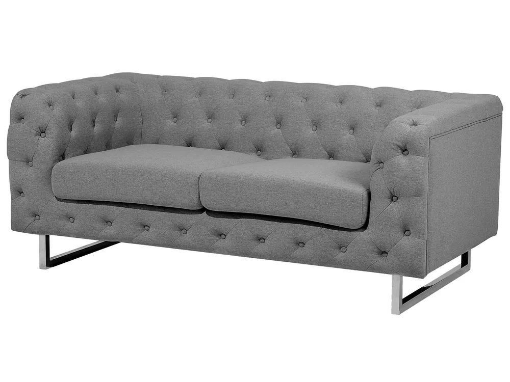 Sofa 2-Sitzer VISSLAND Stoff Hellgrau_706394
