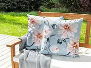 Gartenkissen 2er Set APRICALE Blumenmuster 45 x 45 cm Blau_1154628