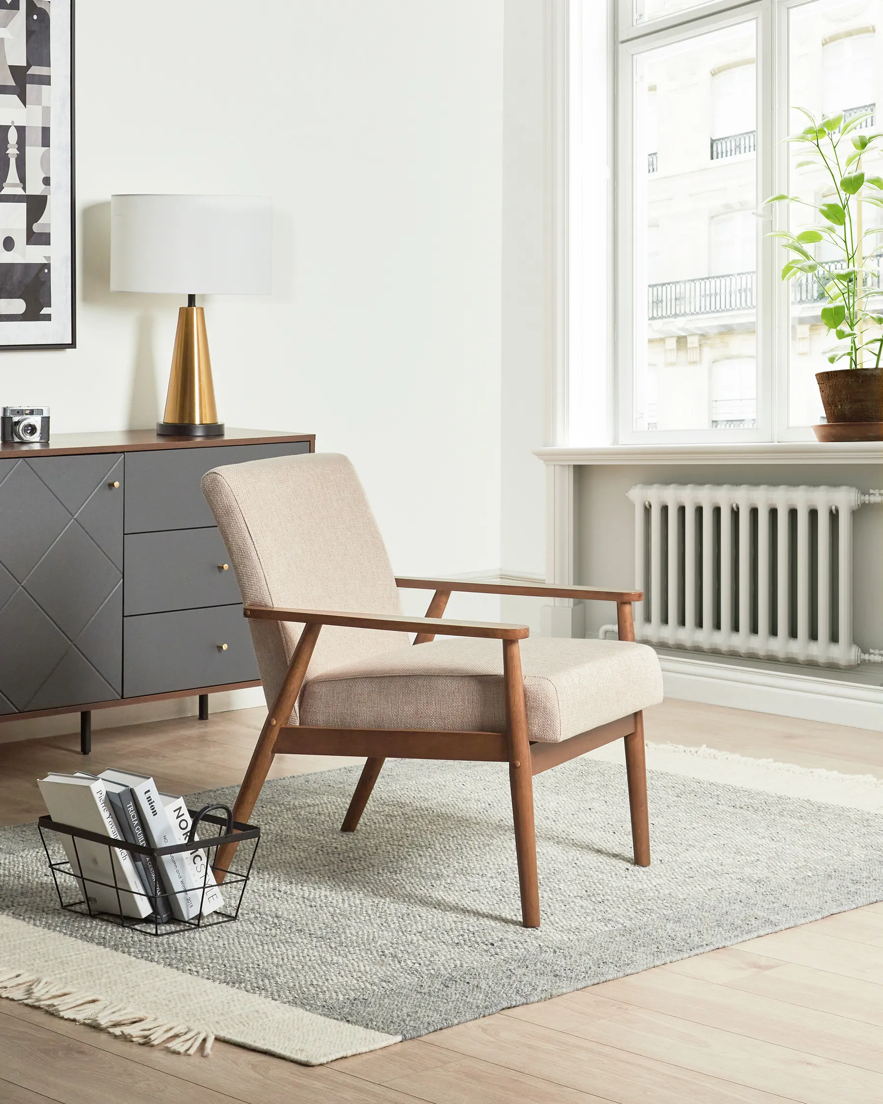 Armchair ESRUM Fabric Dark Brown/ Beige_943377