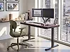 Schreibtisch elektrisch höhenverstellbar KENLY 120 cm x 60 cm mit USB-Anschluss Dunkelbraun