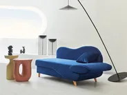 Rechtsseitige Chaiselongue MERI mit Stauraum Samtstoff Marineblau_931678