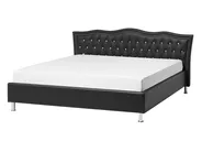 Bett mit Lattenrost Kunstleder METZ 140 x 200 cm Schwarz_731104