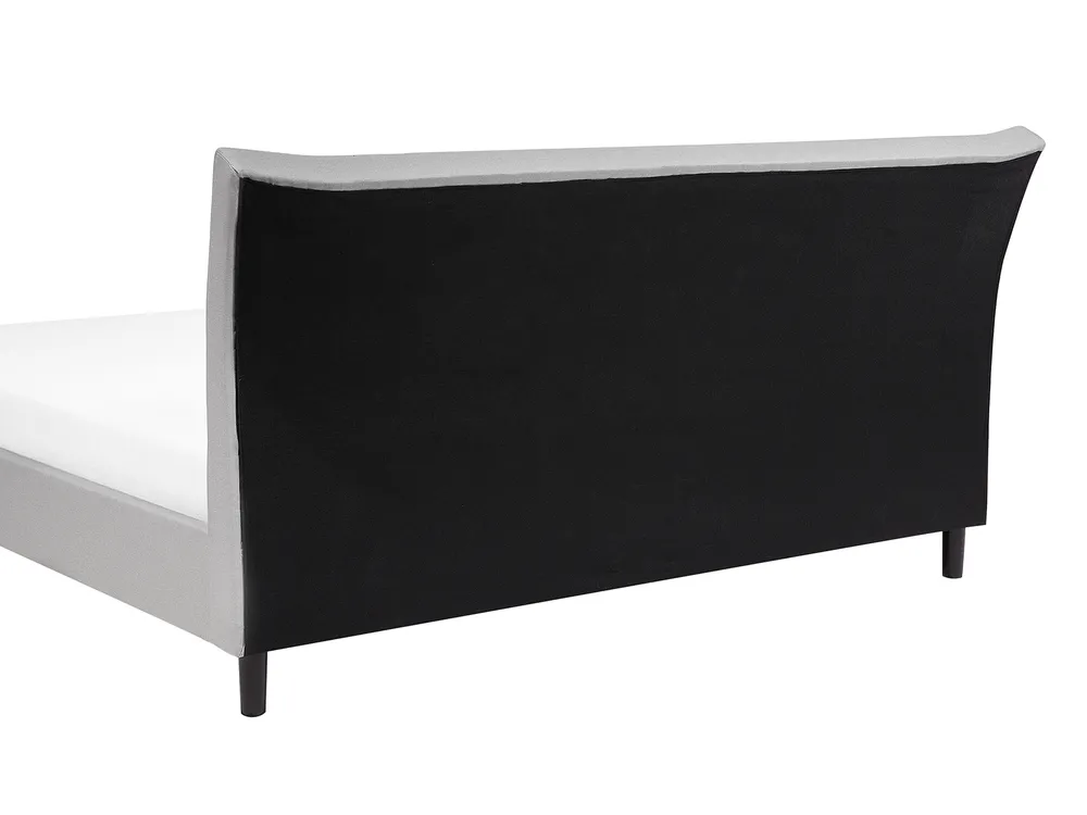 Krevet Tkanina SAVERNE 140 x 200 cm svijetlosivi_692748