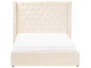 Ottoman Bed LUBBON Velvet Off-White 140 x 200 cm (EU Double)_882135