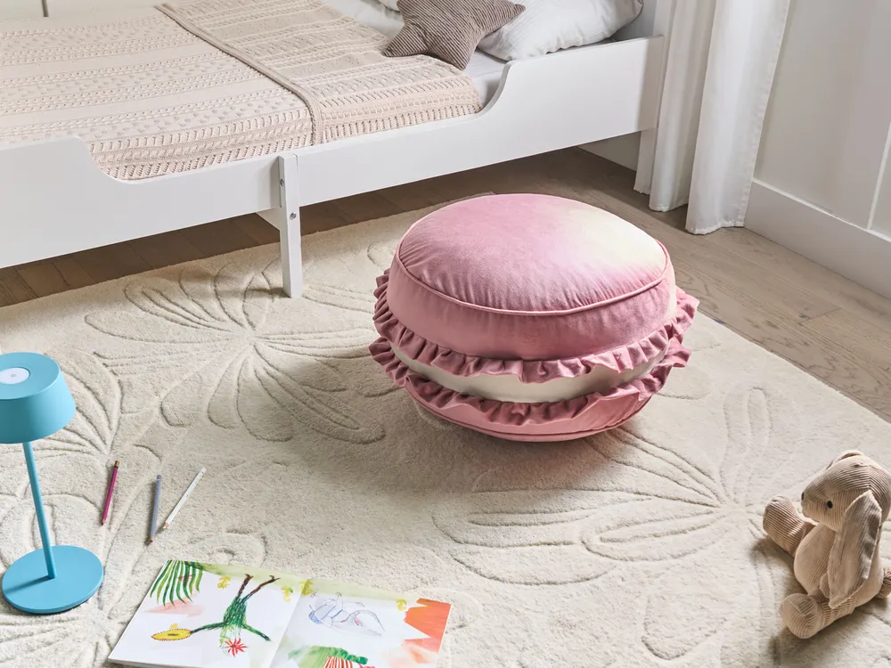 Kinderhocker MAROT Samtstoff Rosa