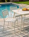 Gartenstuhl 2er Set LEFKADA Metall Hellbeige