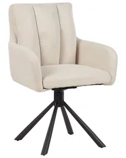 Esszimmerstuhl 2er Set drehbar SARDOAL Stoff Hellbeige_944931