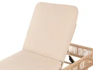 Sun Lounger with Cushion OSINI Reclining PE Rattan Beige_863887