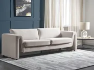 Sofa 3-Sitzer MAUNU Samtstoff Hellbeige_895151