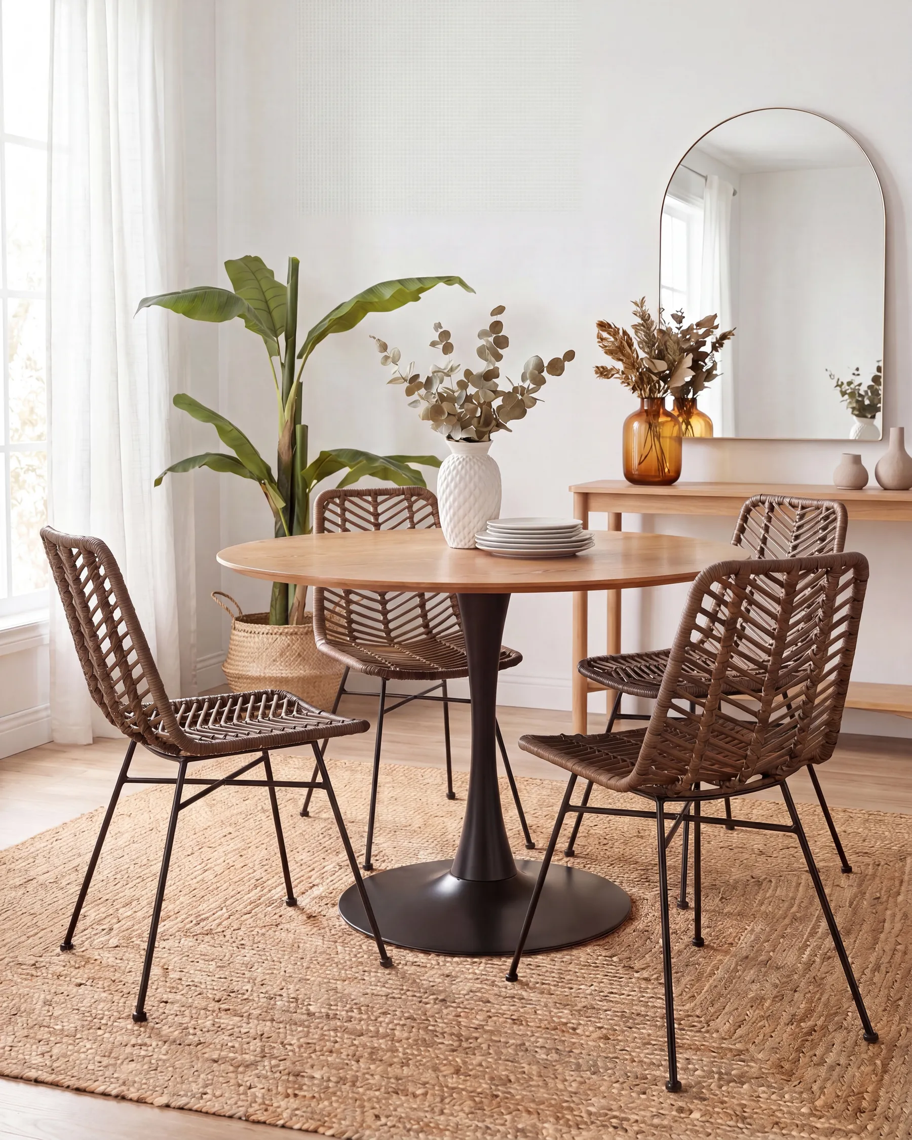 Esszimmerstuhl 2er Set DILLEY Rattan Braun_1072213
