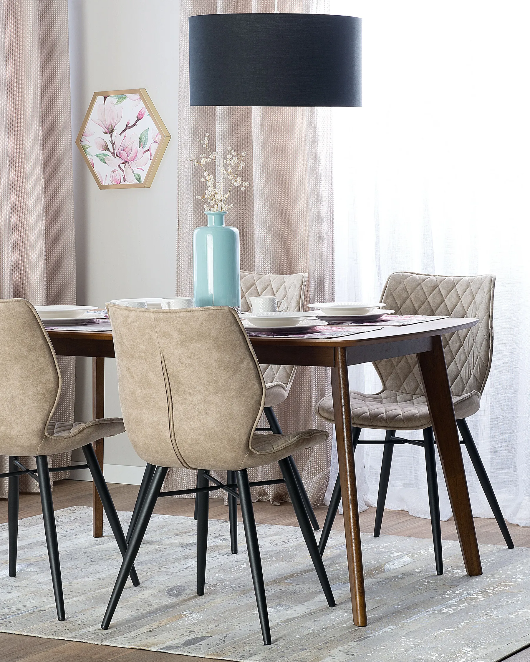 Esszimmerstuhl 2er Set LISLE Stoff Beige_724329
