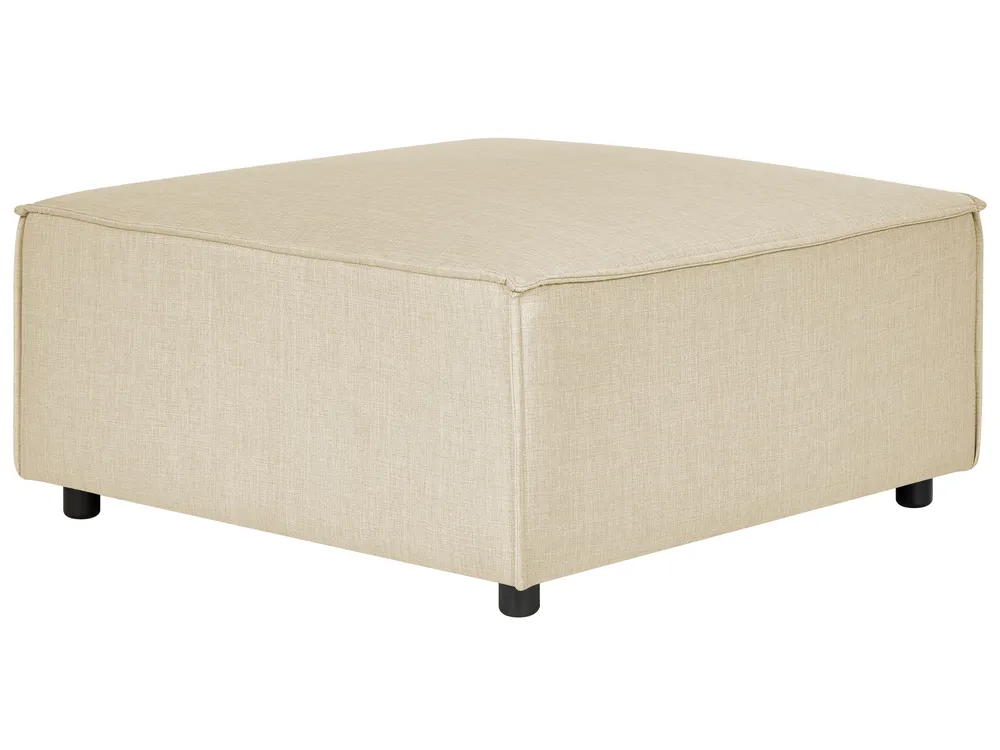 Modular Corner Sofa 3 Seater APRICA with Ottoman Faux Linen Beige Right Hand_856928