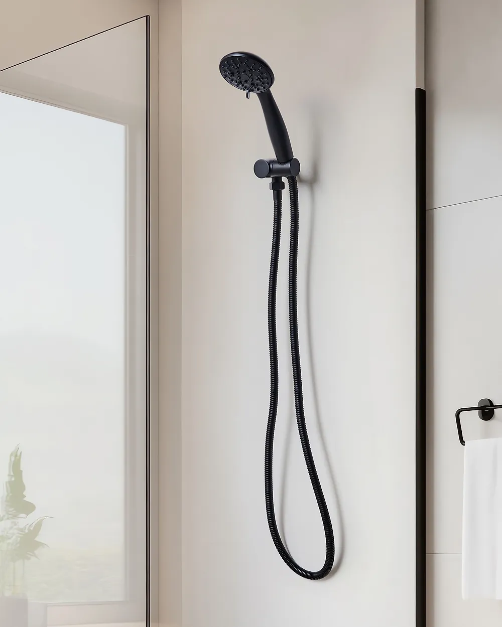 Shower Head and Hose Kit MACAY 3-function Black_1184093
