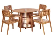 Garden Dining Set 4 Seater AGELLO Acacia Wood Brown_923496