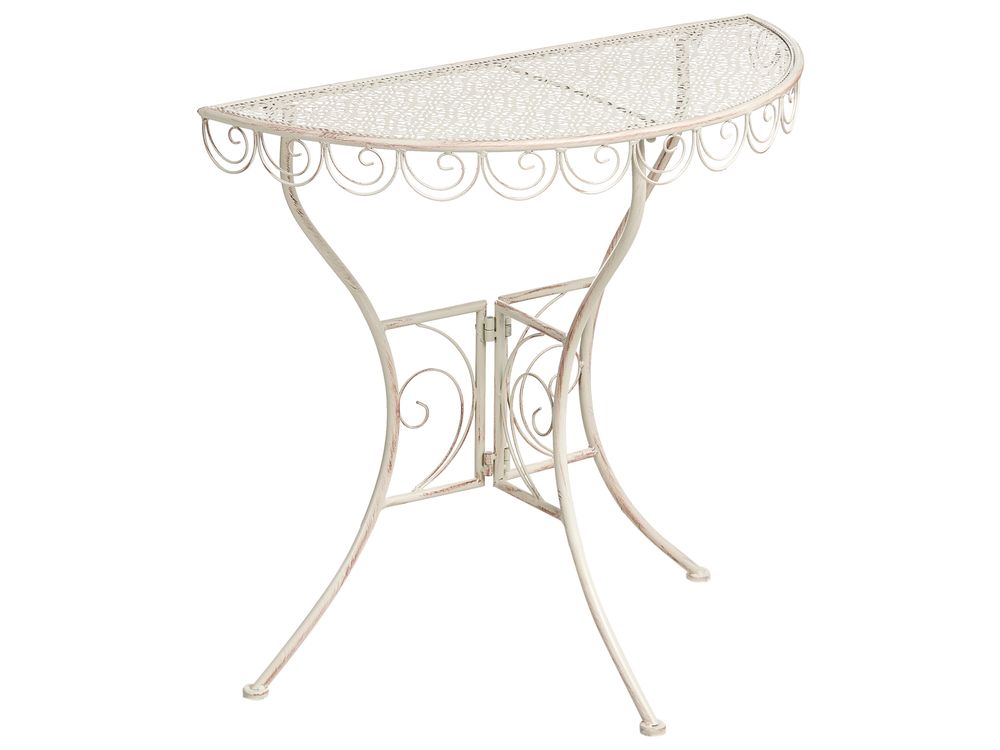 Outdoor Bistrotisch JUINA 80 cm 36 cm Metall Hellbeige