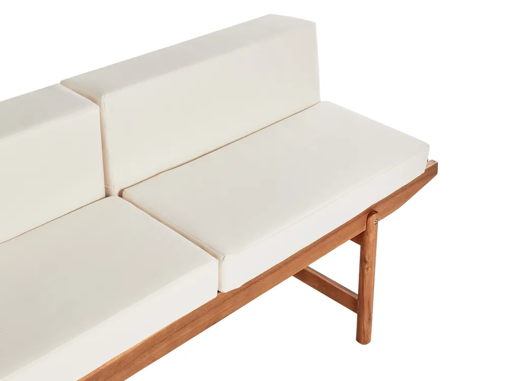 Garden Lounge Set with Table 4 Seater GIAVENO Acacia Wood Off-White_958657