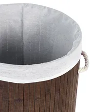 Laundry Basket SANNAR Bamboo Dark Brown 75 L_849846