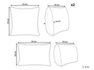 Gartenkissen 3er Set BIRDWOOD Pflanzenmuster 30 x 50 cm 45 x 45 cm Türkis_1124747