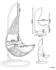 Hanging Chair with Stand ATRI II PE Rattan Natural_763814