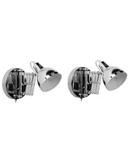 Set of 2 Wall Lamps HARRINGTON Adjustable Metal Silver_837896
