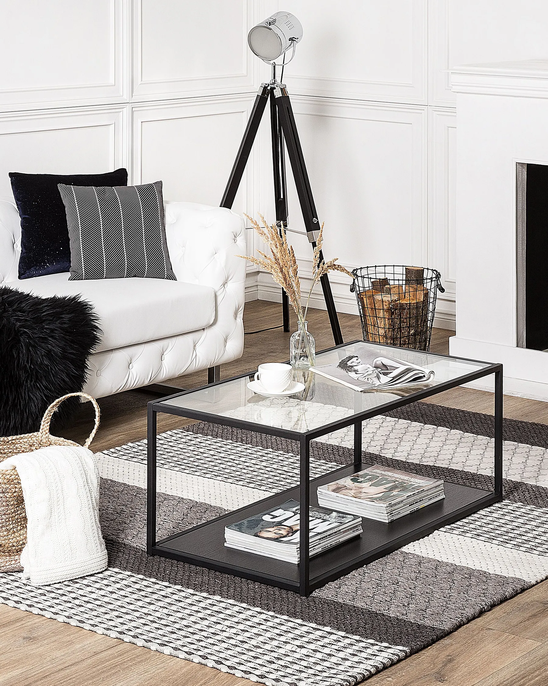 Rug AKKAYA Grey 160 x 220 cm Wool_751755