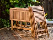 Gartenmöbel Set 4-Sitzer FRASSINE mit Schirm (12 Optionen) Akazienholz Naturfarben_924458