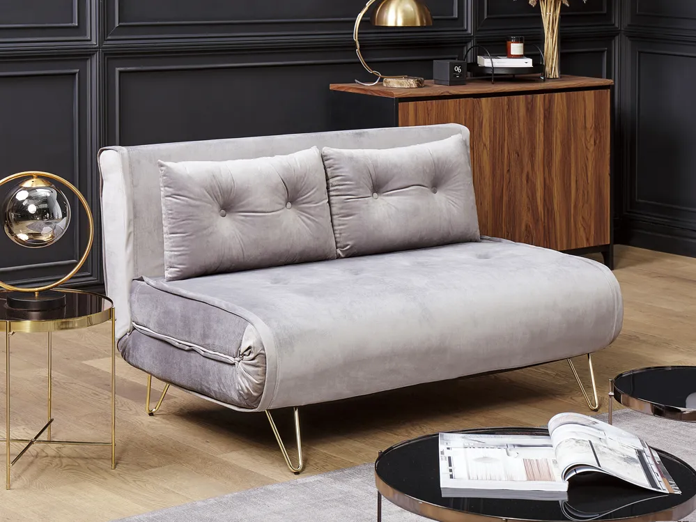 Sofa Set 3-Sitzer VESTFOLD Samtstoff Grau_808935