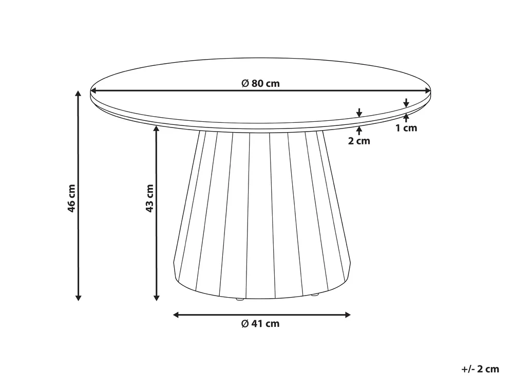 Coffee Table SABRINA Travertine Effect Brown_1144576