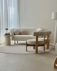 Sofa 2-Sitzer LOEN Bouclé Weiß_978900