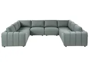 Modular U-Shape Sofa 8 Seater KIVVIK Fabric Green_1045888