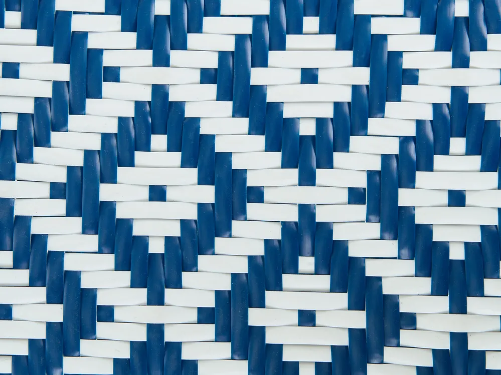Gartenmöbel Set 4-Sitzer CASPRI Polyrattan Blau / Weiß_1090702