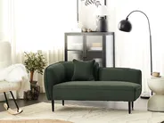 Linksseitige Chaiselongue CHEVANNES Bouclé Dunkelgrün_877220