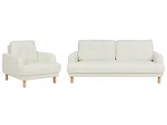 Living Room Set 4 Seater TUVE Fabric Off-White_911593