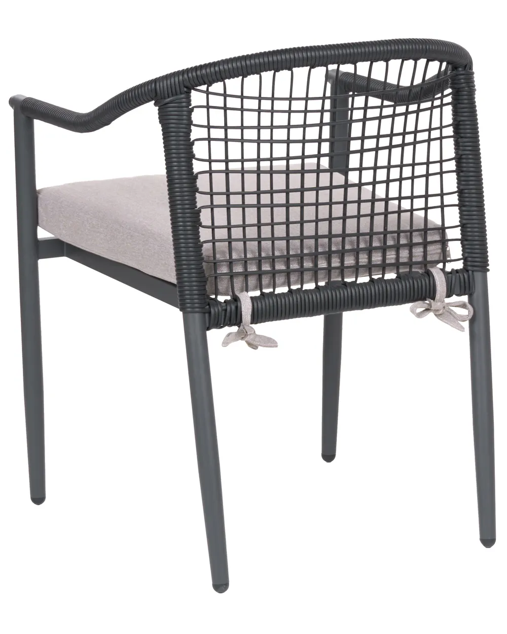 Set mit 4 Stühlen und Sitzkissen OZZERO Metall Schwarz_1080097