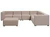 Garten Ecksofa mit Ottomane 7-Sitzer AREZZO modular Beige linksseitig