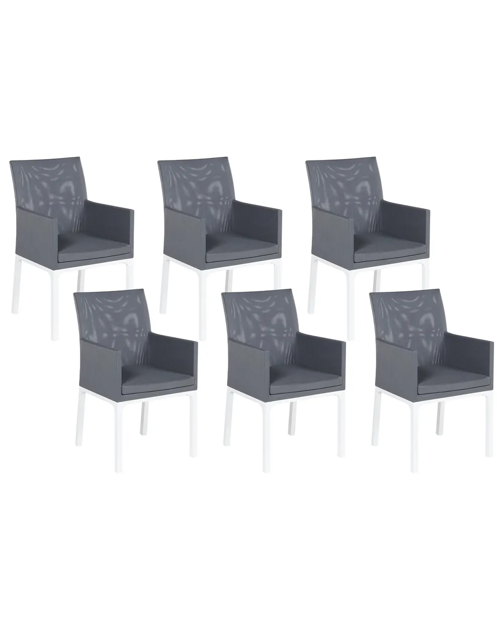 Set of 6 Garden Chairs BACOLI Fabric Dark Grey
