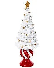 Set van 3 kerstdecoraties HITIS 32/32/40 cm Kerstboom Rood/wit_1175555