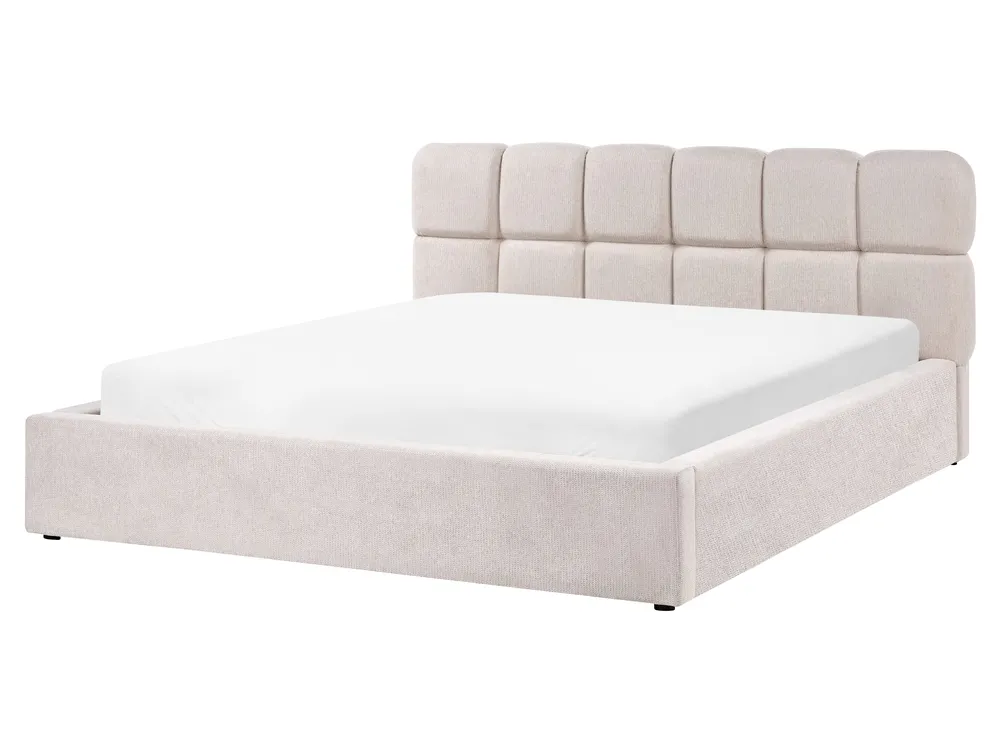 Krevet s prostorom za pohranu BASTON Tkanina Svijetlo bež 160 x 200 cm_1055390