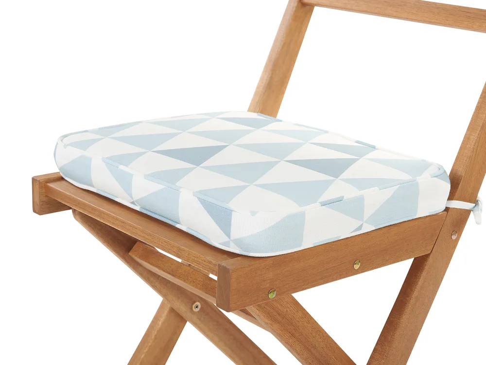 Bistro Set inkl. Kissen klappbar FIJI Akazienholz Blau_764290