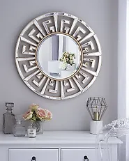 Wall Mirror FLERS 70 cm 70 cm Metal Gold_1176418