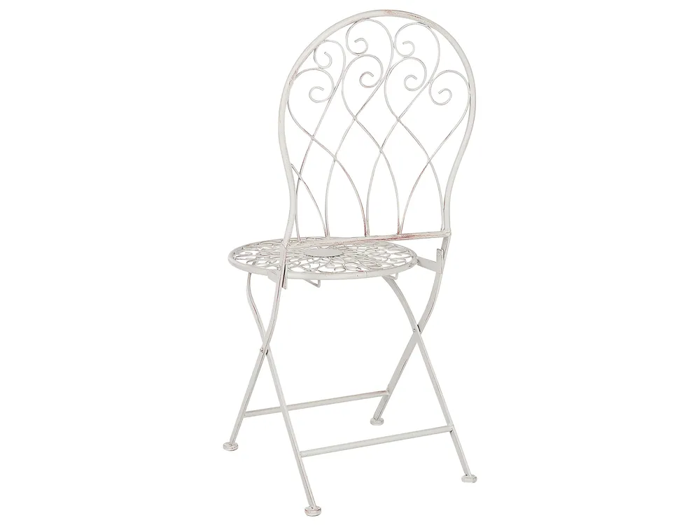 Bistro Set klappbar STIFFE Metall Weiß_856143