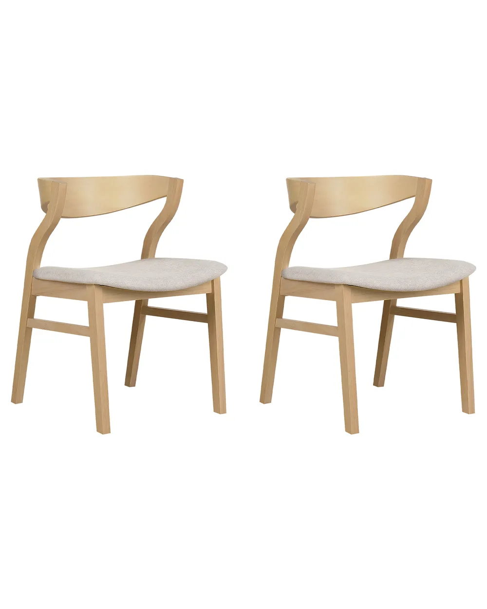 Esszimmerstuhl 2er Set MAROA Holz Beige