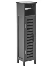 Toilet Paper Cabinet OLATHE Bamboo Wood Black_1031731