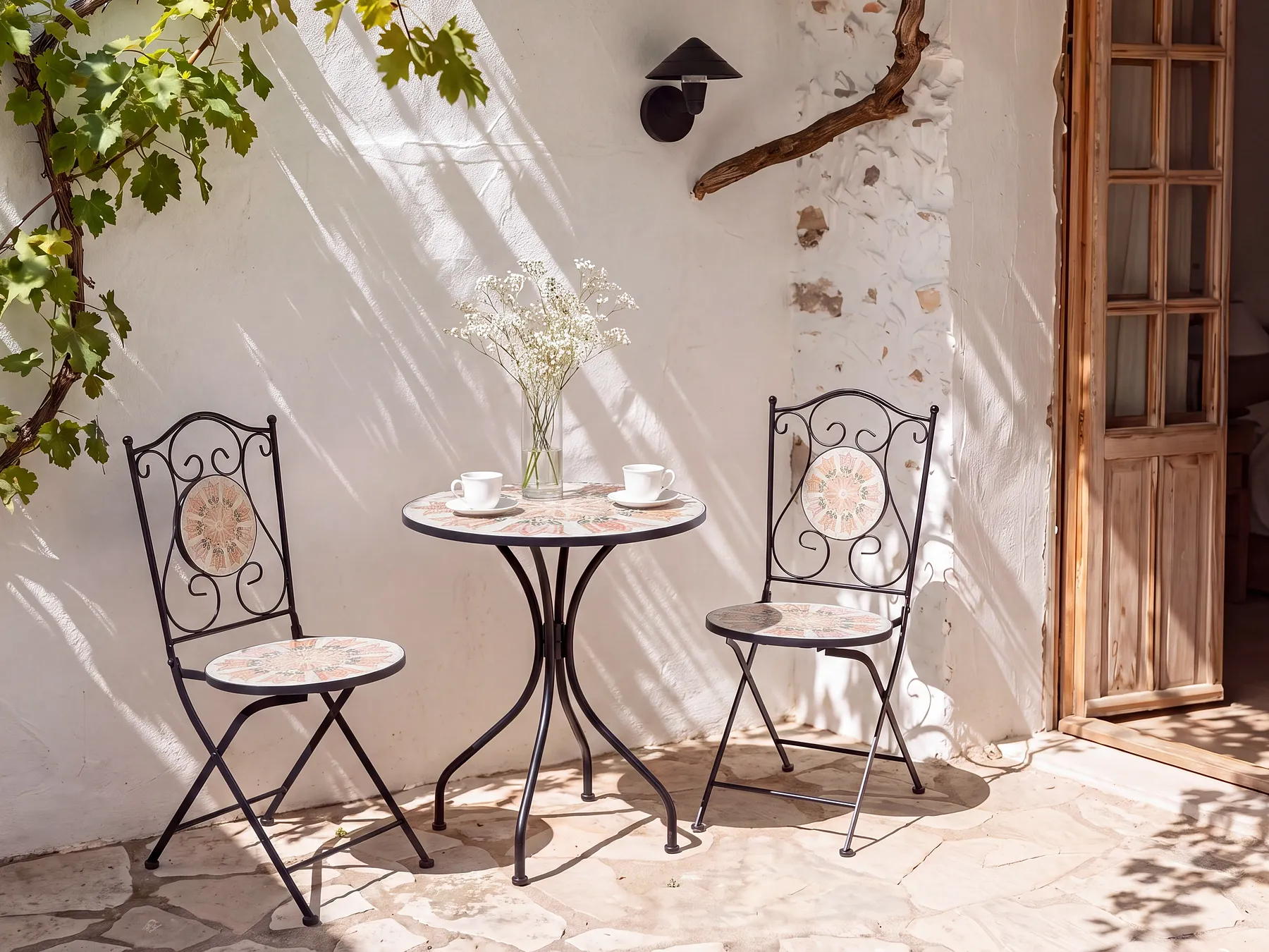 Outdoor Bistrotisch SETTALA 60 cm 60 cm Metall Bunt_1155823